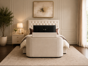 Kira Stone White Fabric Divan TV Bed